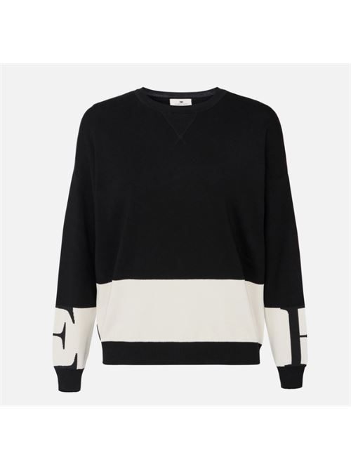 MAGLIA CON LOGO ELISABETTA FRANCHI | MK01S56E2EF3 Nero/Milk